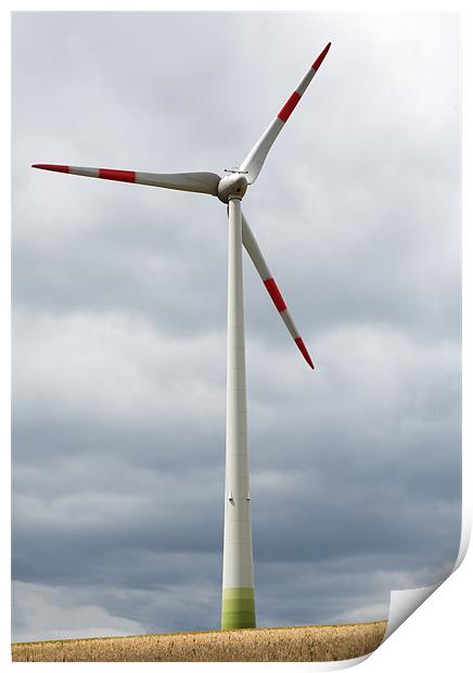 Wind turbine in Germany Print by Ian Middleton