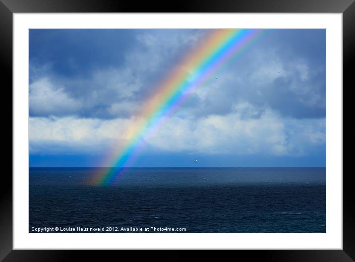 Rainbow over the Atlantic Ocean Framed Mounted Print by Louise Heusinkveld