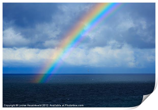 Rainbow over the Atlantic Ocean Print by Louise Heusinkveld