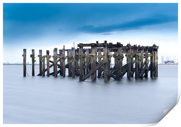 Abandoned jetty Redcar, South Gare Print by Greg Marshall