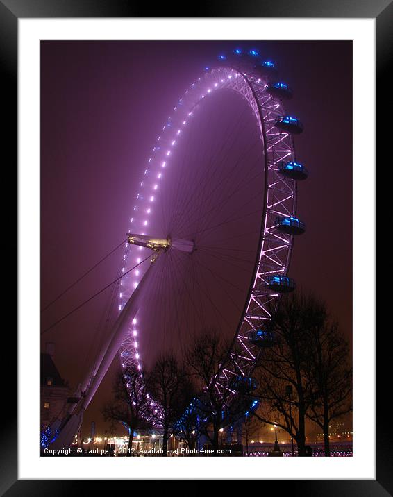 Foggy London Eye Framed Mounted Print by paul petty