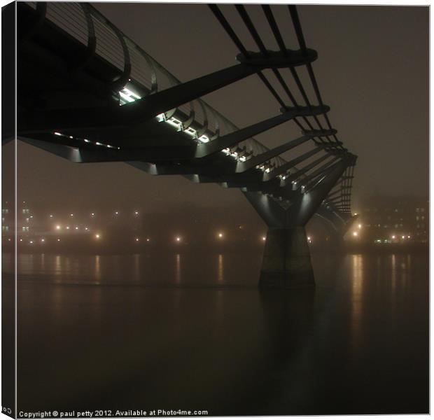 Millennium Bridge Mist Canvas Print by paul petty