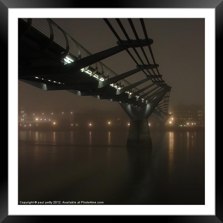 Millennium Bridge Mist Framed Mounted Print by paul petty