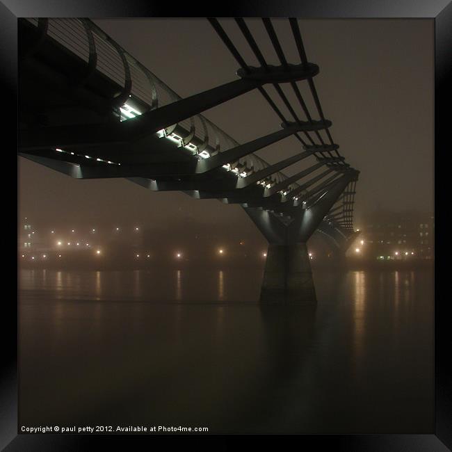 Millennium Bridge Mist Framed Print by paul petty