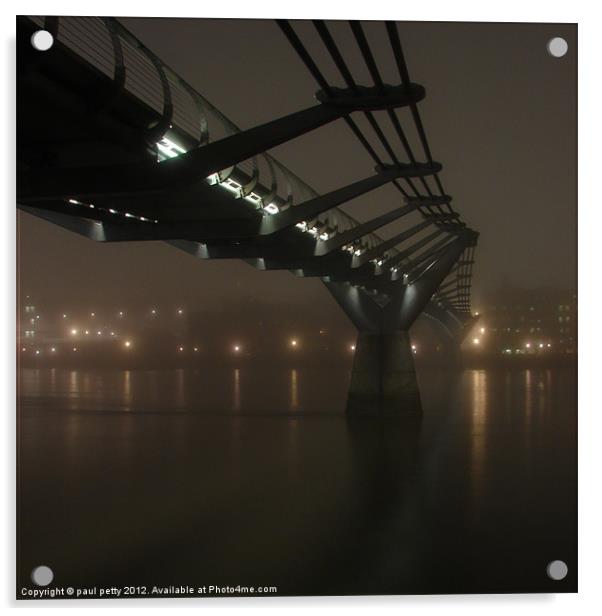 Millennium Bridge Mist Acrylic by paul petty