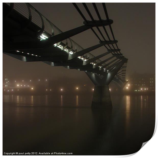 Millennium Bridge Mist Print by paul petty