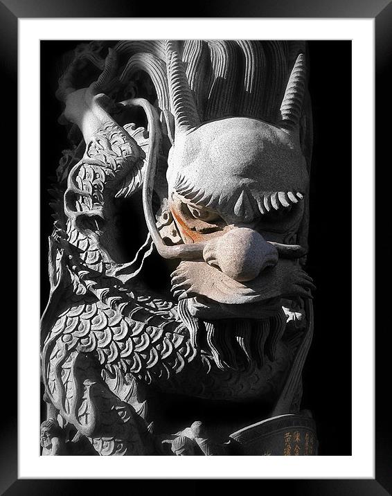 Temple Dragon Framed Mounted Print by Mary Lane