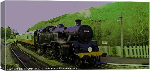 80104 at Corfe Castle Canvas Print by Mike Streeter