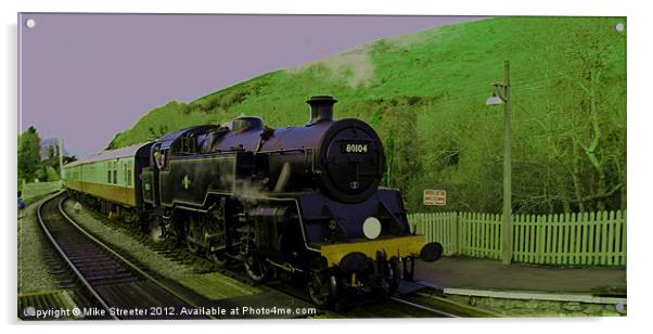 80104 at Corfe Castle Acrylic by Mike Streeter