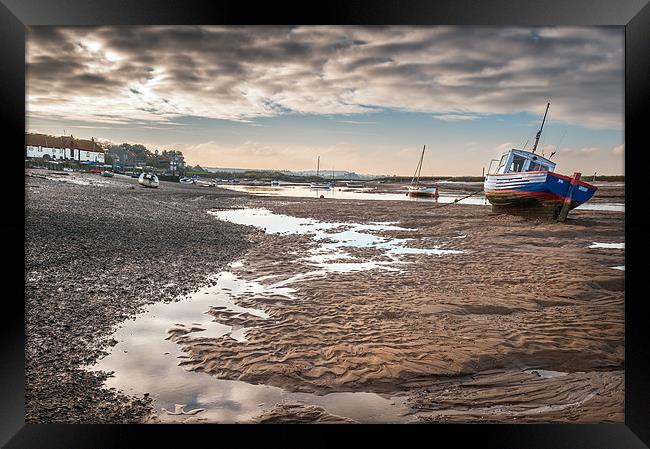 Tides out at Burnham Overy Staithe Framed Print by Stephen Mole