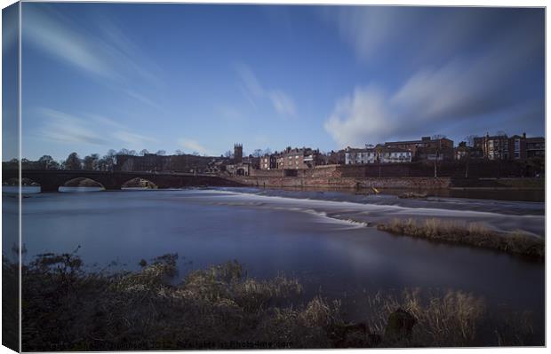 Chester Weir River Dee Canvas Print by Shaun Dickinson