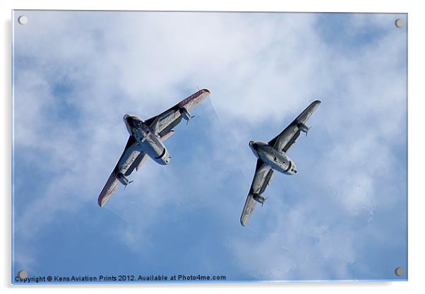 Hawker Hunter Pair Acrylic by Oxon Images