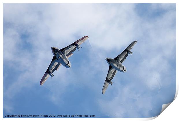 Hawker Hunter Pair Print by Oxon Images