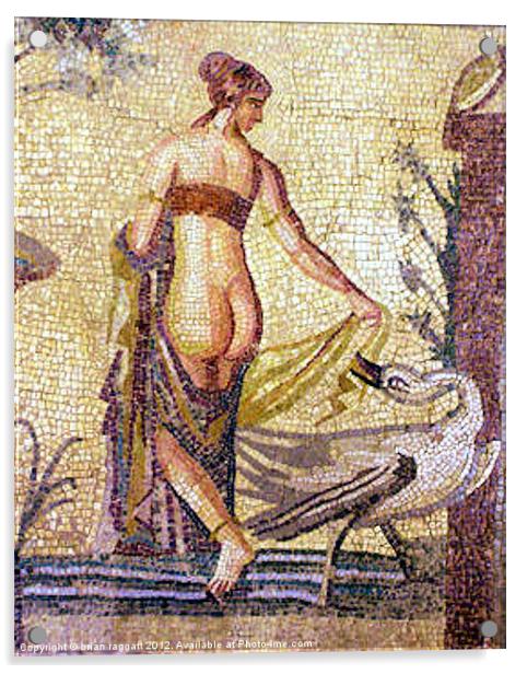 Roman Mosaic Paphos Cyprus Acrylic by Brian  Raggatt