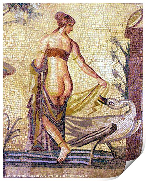 Roman Mosaic Paphos Cyprus Print by Brian  Raggatt