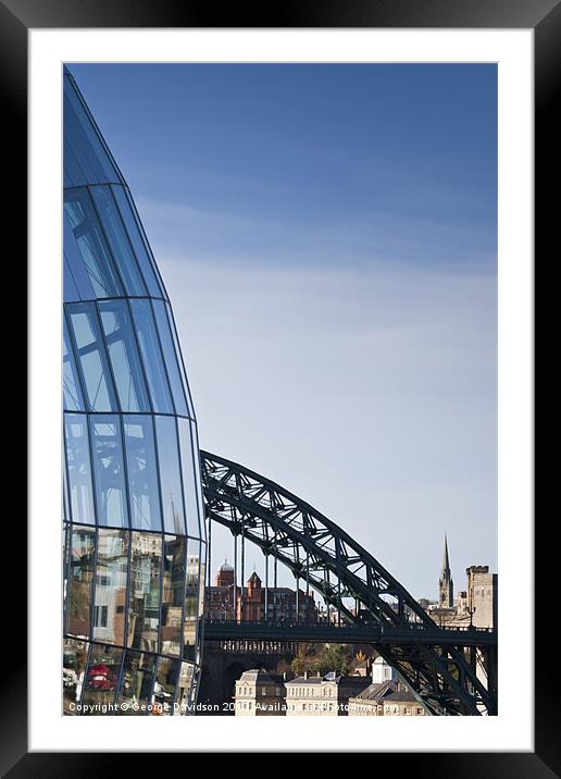 Newcastle - New & Old Framed Mounted Print by George Davidson