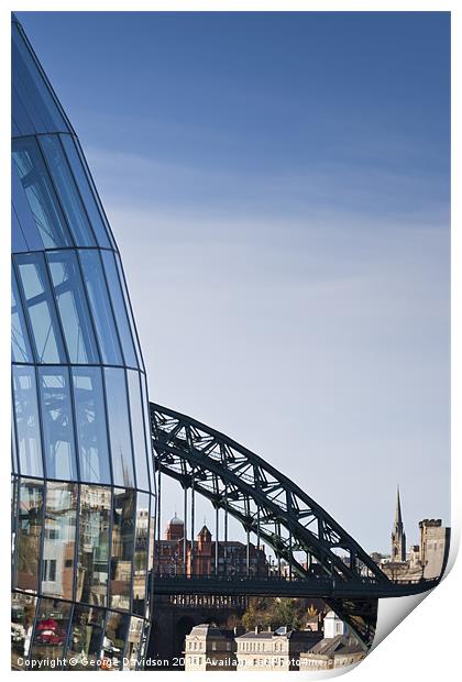 Newcastle - New & Old Print by George Davidson