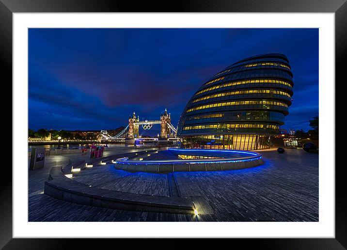 City Hall & Tower Bridge Framed Mounted Print by Paul Shears Photogr