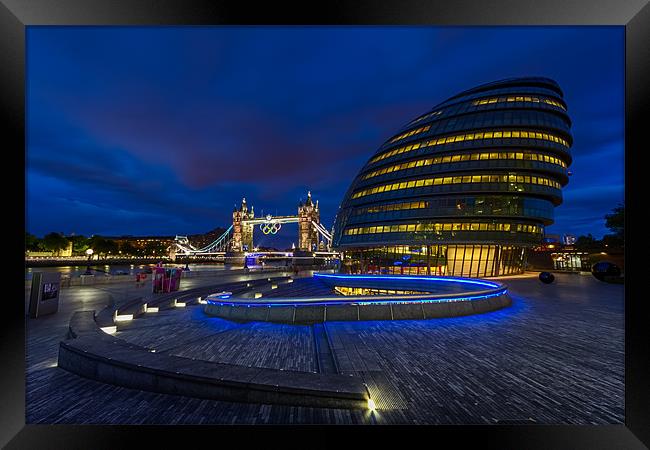 City Hall & Tower Bridge Framed Print by Paul Shears Photogr