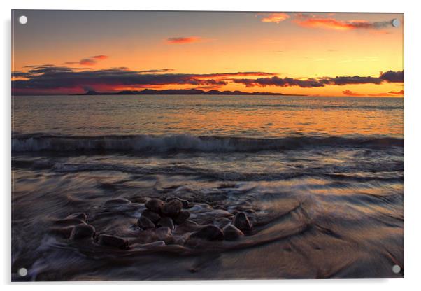Sunset Over Fuerteventura Acrylic by Roger Green