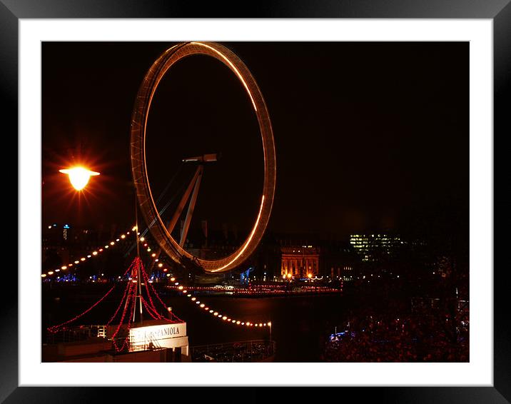 The London Eye on the Southbank of the Thames  Framed Mounted Print by David French