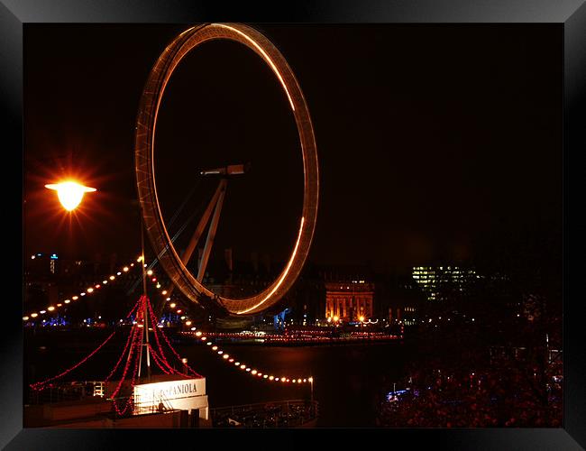 The London Eye on the Southbank of the Thames  Framed Print by David French