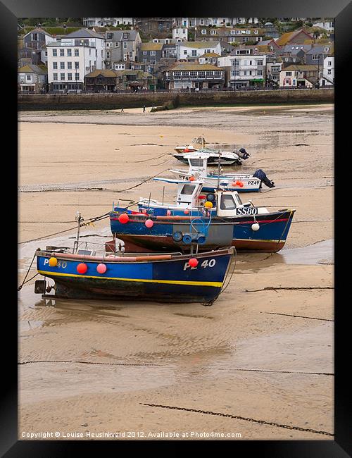 Low tide on the beach at St Ives, Cornwall Framed Print by Louise Heusinkveld