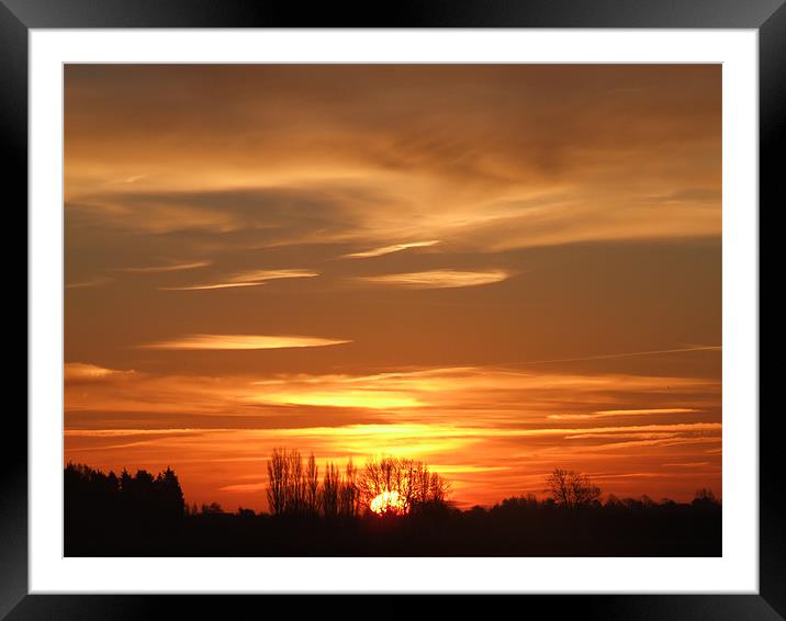 red sky in the morning Framed Mounted Print by carin severn