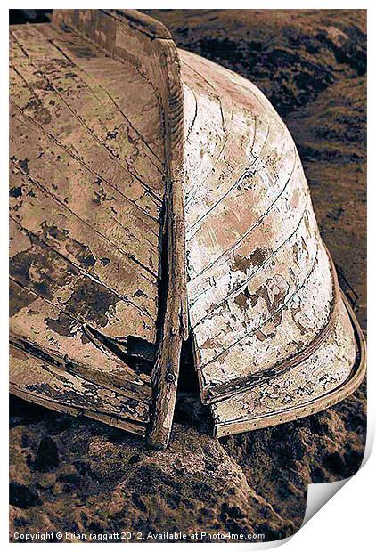 Old Boat UpTurned Print by Brian  Raggatt