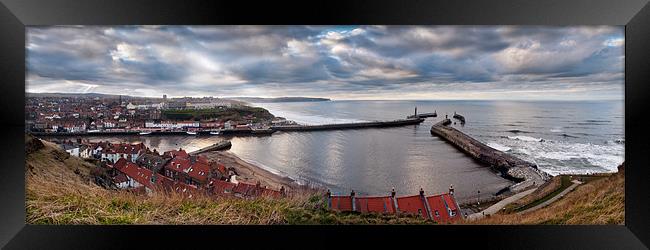 Whitby harbour panorama Framed Print by Gary Eason
