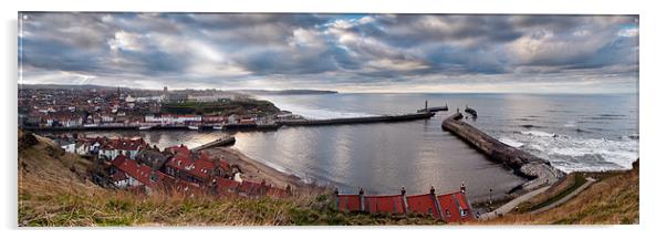 Whitby harbour panorama Acrylic by Gary Eason