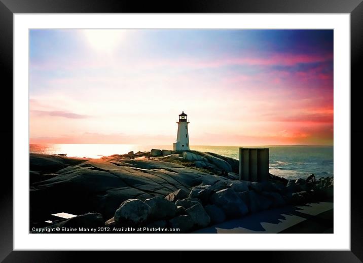 The Lighthouse Framed Mounted Print by Elaine Manley