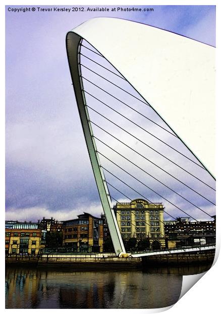 Gateshead Millennium Bridge Print by Trevor Kersley RIP