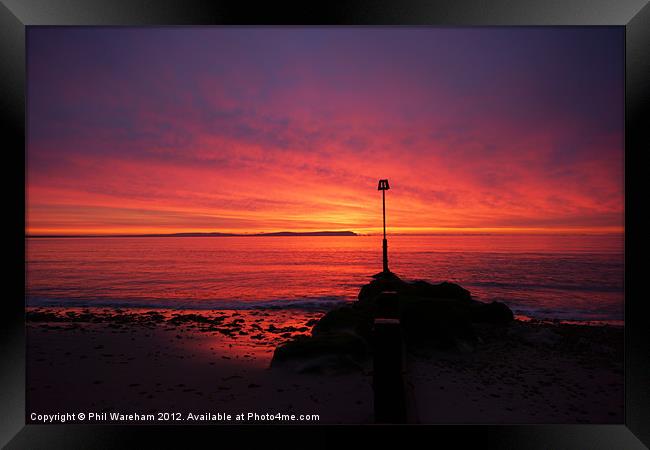 Sunrise from Avon Beach Framed Print by Phil Wareham