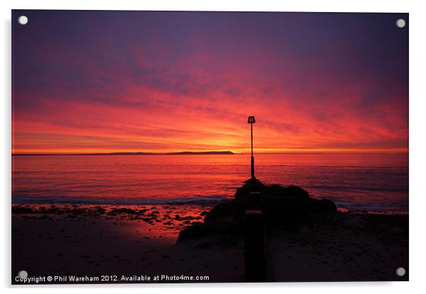Sunrise from Avon Beach Acrylic by Phil Wareham