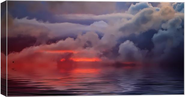 Flying into a Red Sunset Canvas Print by Mike Gorton