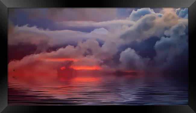 Flying into a Red Sunset Framed Print by Mike Gorton