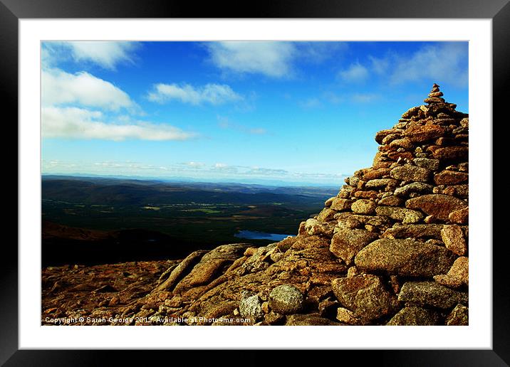 Top of Cairn Gorm Framed Mounted Print by Sarah George