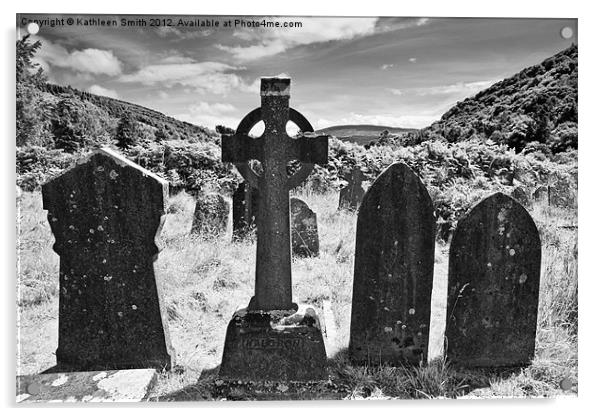 Celtic cross in Glendalough Acrylic by Kathleen Smith (kbhsphoto)