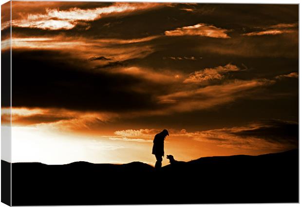 One Man And His Dog Canvas Print by Sandi-Cockayne ADPS