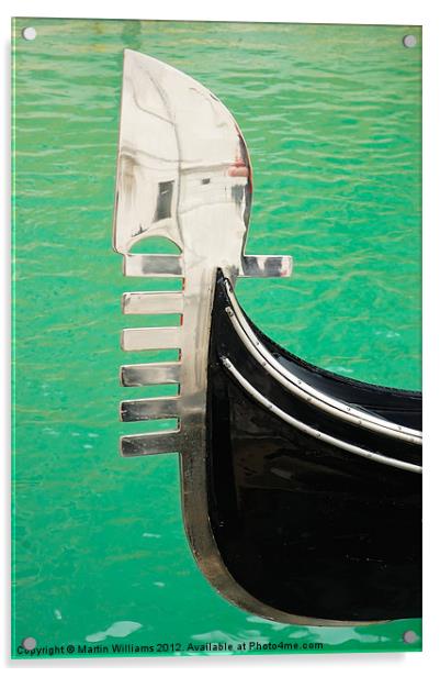 Venice Gondola Bow Acrylic by Martin Williams