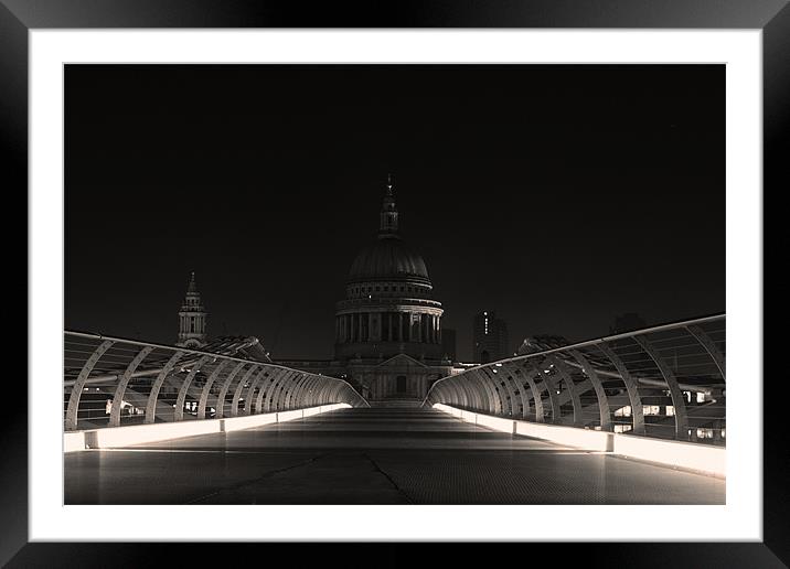 St Pauls at Night Framed Mounted Print by Dean Messenger