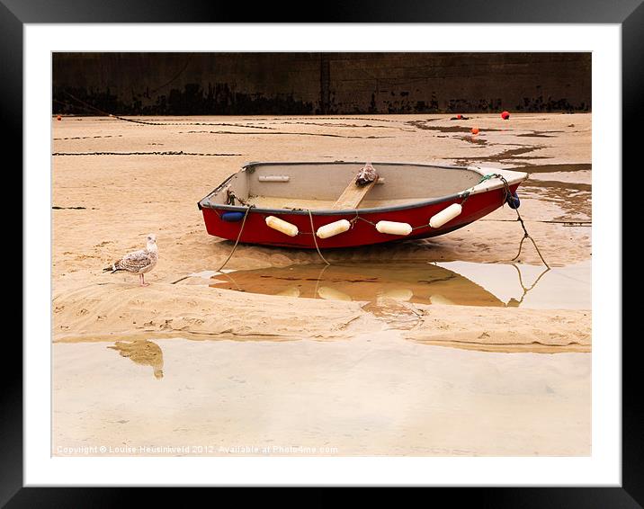 Dinghy on the beach at St Ives, Cornwall Framed Mounted Print by Louise Heusinkveld