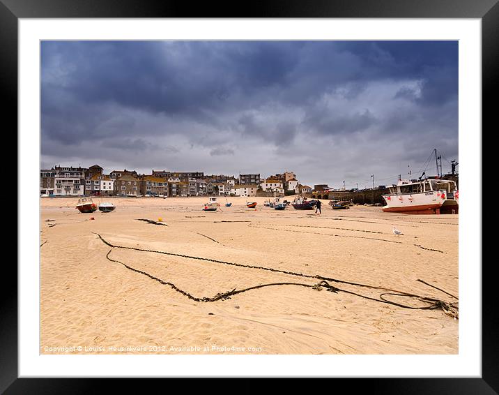 Low tide on the beach at St Ives, Cornwall Framed Mounted Print by Louise Heusinkveld