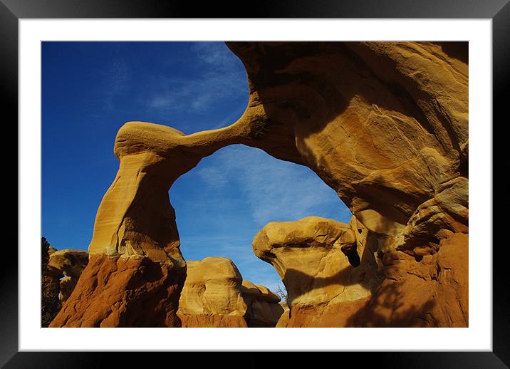 Metate arch, Utah Framed Mounted Print by Claudio Del Luongo