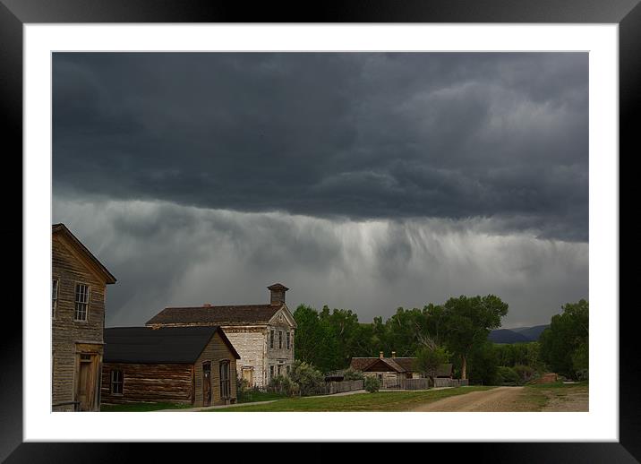 Storm on Bannack, Montana Framed Mounted Print by Claudio Del Luongo
