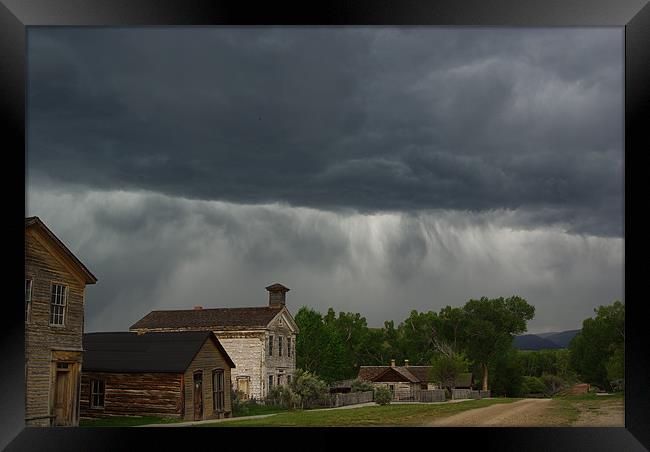 Storm on Bannack, Montana Framed Print by Claudio Del Luongo