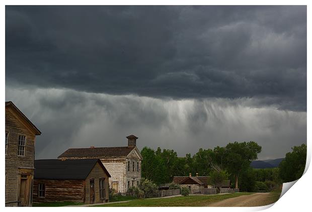 Storm on Bannack, Montana Print by Claudio Del Luongo