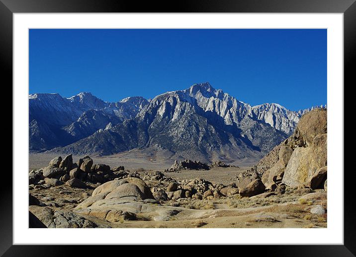 Alabama Hills and Sierra Nevada Framed Mounted Print by Claudio Del Luongo