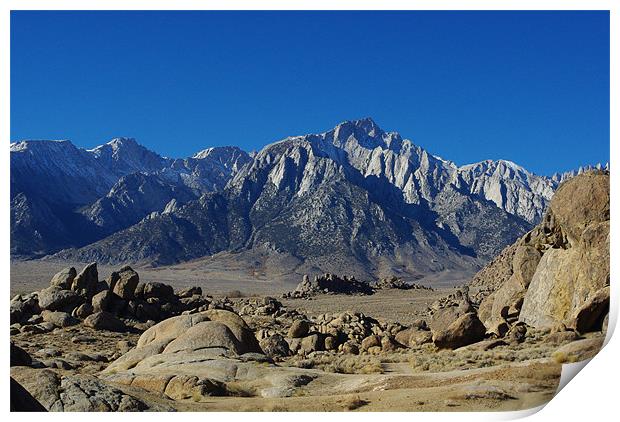 Alabama Hills and Sierra Nevada Print by Claudio Del Luongo
